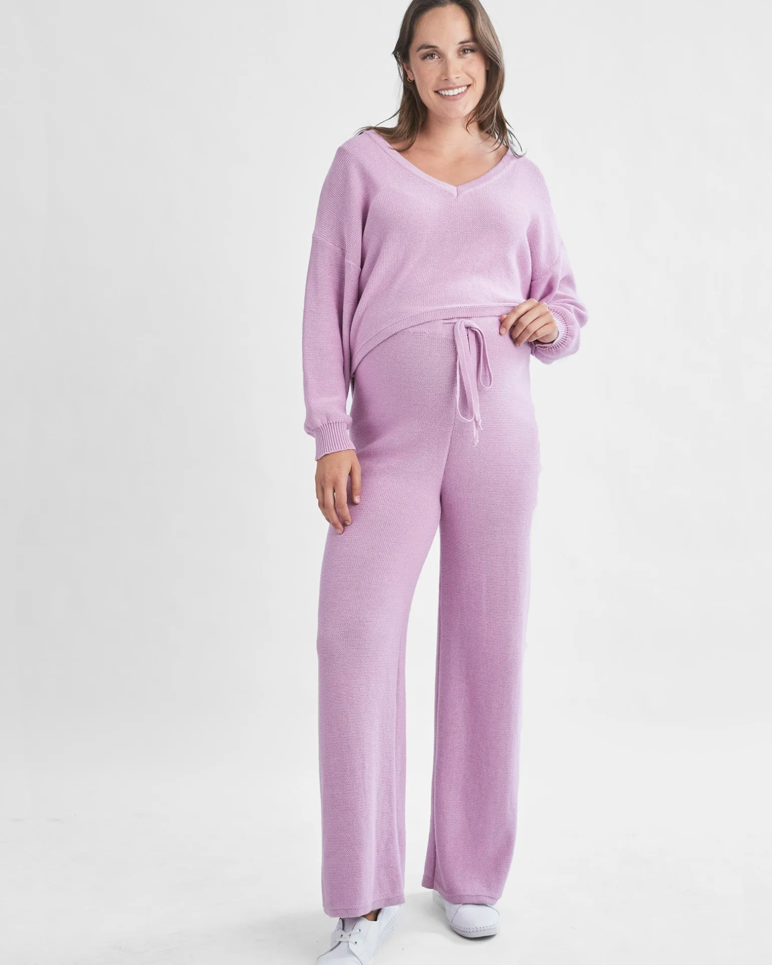 Ella 2 Piece Loungewear Cotton Set in Lilac