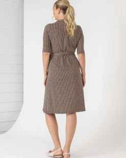 Eve Maternity Classic Wrap Dress in Link Print