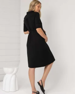 Eve Maternity Classic Wrap Dress in Black