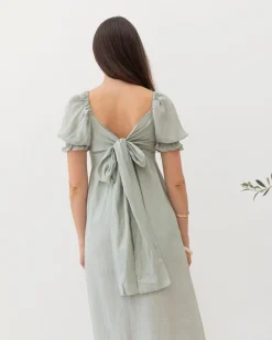 Fabia Reversible Tie Maternity Dress In Mint Green