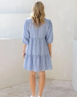 Freya Maternity Tiered Bloom Sleeve Shirt Dress