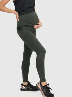 Full length Active Maternity Leggings - Khaki