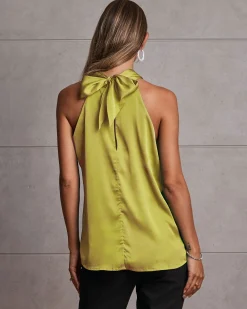 Gisele Halter Neck Maternity Evening Top - Citrine