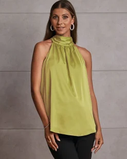 Gisele Halter Neck Maternity Evening Top - Citrine