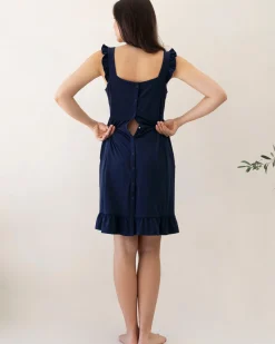 Grace Hospital Birthing Gown/Nightie with Nursing Access - Navy