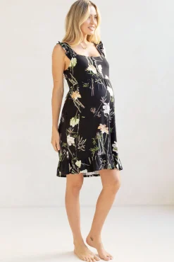 Grace Hospital Birthing Gown/Nightie- Black Print