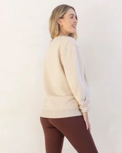 Harper Maternity/Nursing Sweatshirt with Zipper in Apricot