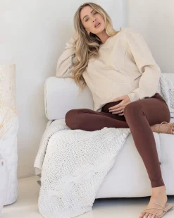 Harper Maternity/Nursing Sweatshirt with Zipper in Apricot