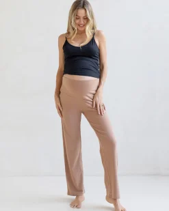 High Waist Maternity Lounge Pant in Brushed Rib