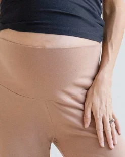 High Waist Maternity Lounge Pant in Brushed Rib - Black