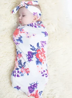 Hospital Pack: Nursing Dress + Robe + Free Baby Pouch - Blue & Pink