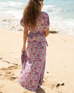 Isabella Floral Pink Maternity & Nursing Flowy Dress
