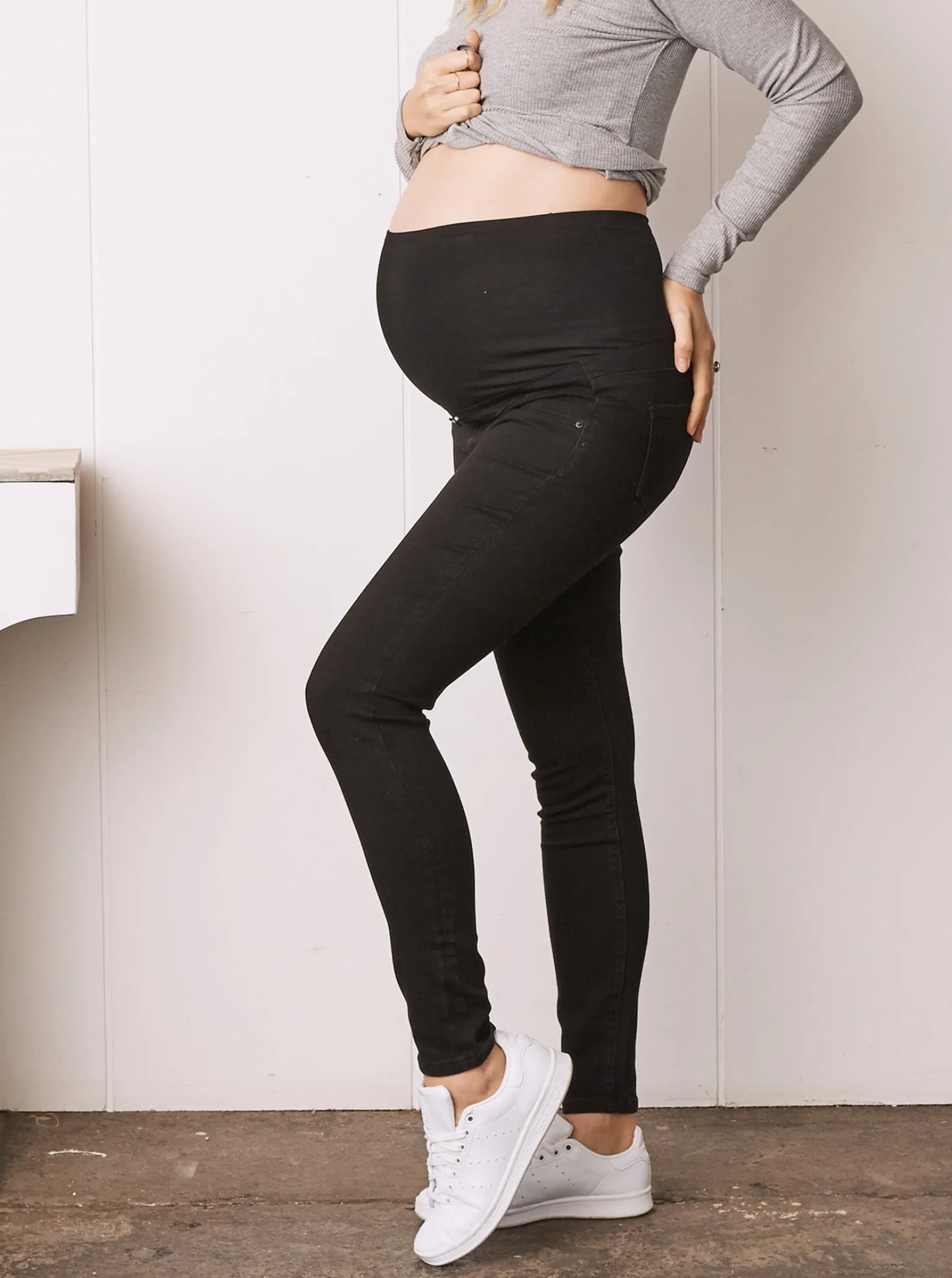 Julie Over the Bump Skinny Maternity Denim Jeans Black