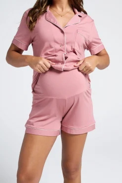 Larah Maternity and Nursing Pyjama Set in Rose Pink
