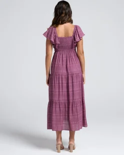 Lila Baby Shower Maternity Dress in Plum