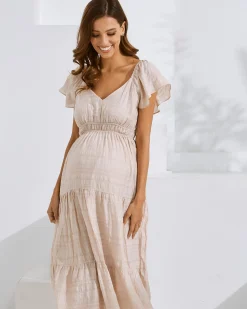 Lila Baby Shower Maternity Dress in Nude Pink
