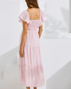 Lila Baby Shower Maternity Dress in Candy Pink
