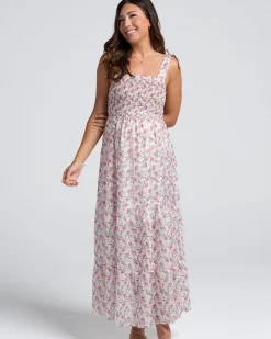 Lilliana Maternity Baby Shower Dress In Roseate Floral