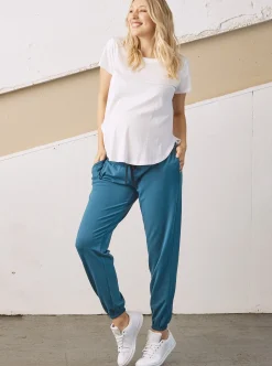 Low Waist Maternity Jogger/Lounge Pants- Teal Blue
