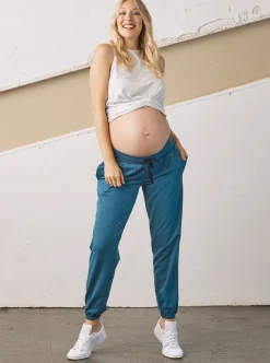 Low Waist Maternity Jogger/Lounge Pants- Teal Blue