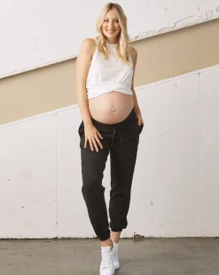 Low Waist Maternity Jogger/Lounge Pants- Black