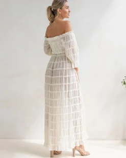 Mariana Sheer Maternity Photoshoot Dress in White