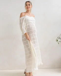 Mariana Sheer Maternity Photoshoot Dress in White