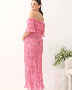 Marisol 2 piece Maternity Photoshoot Dress in Candy Pink