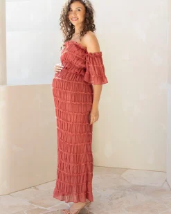 Marisol 2 piece Maternity Photoshoot Dress in Crimson Glow