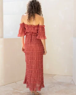 Marisol 2 piece Maternity Photoshoot Dress in Crimson Glow