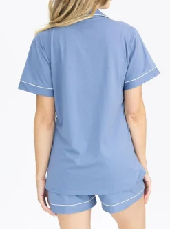 Maternity and Nursing Pyjama Set in Blue
