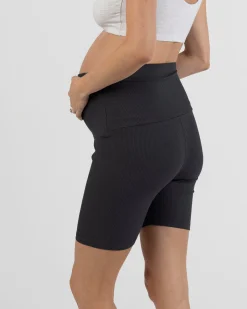 Maternity Bamboo Bike Shorts in Black
