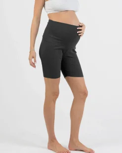 Maternity Bamboo Bike Shorts in Black