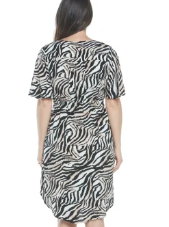 Maternity Bella Short Sleeve Dress - Animal Print