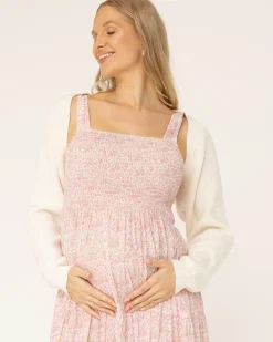 Maternity Bolero Knit Top In Vanilla Cream