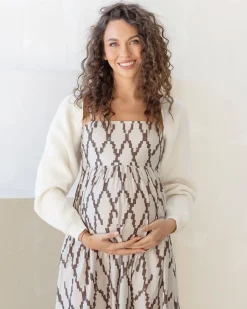 Maternity Bolero Knit Top In Vanilla Cream