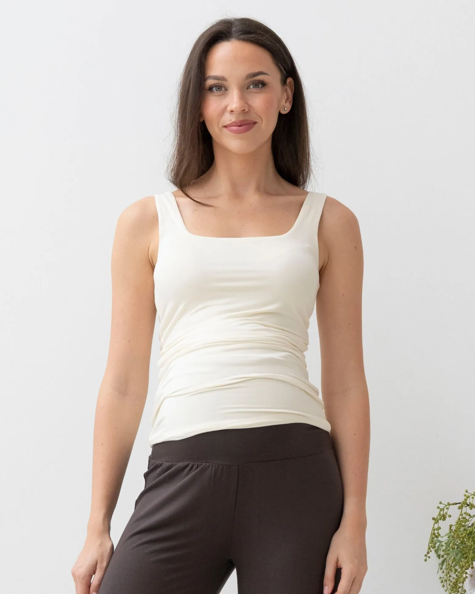 Maternity Deluxe Modal Tank in Ivory