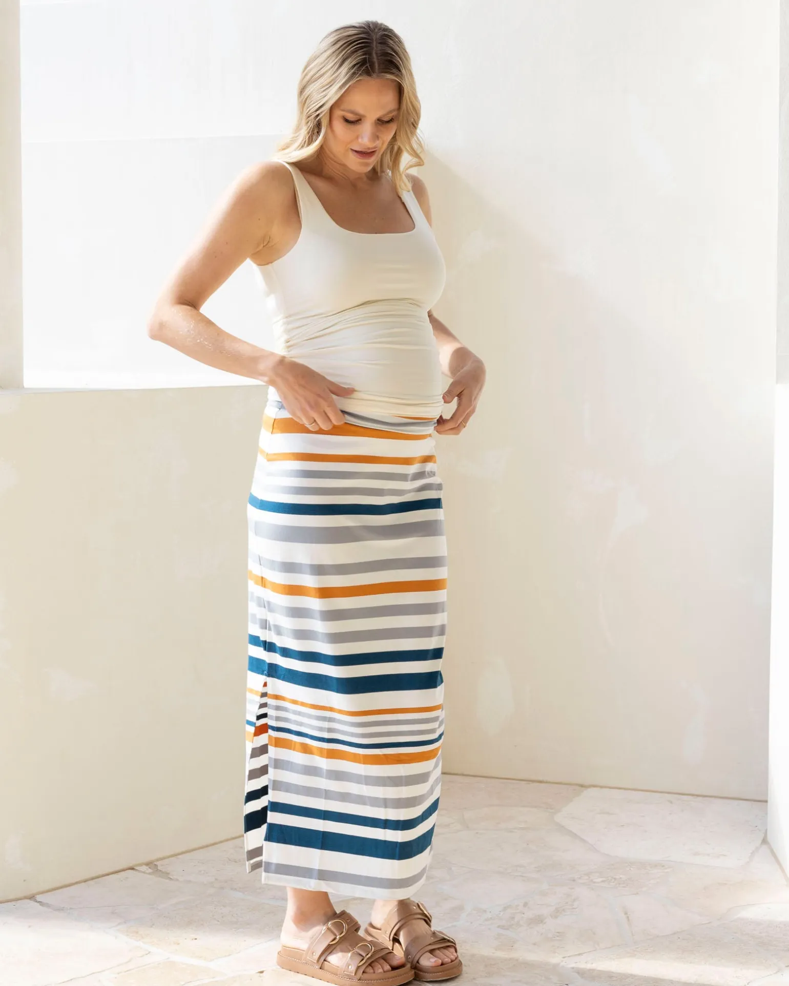 Maternity Deluxe Modal Tank in Ivory
