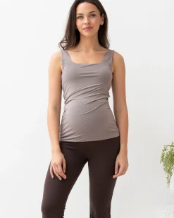 Maternity Deluxe Modal Tank in Mink Grey