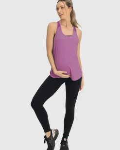 Maternity Gym Tank Top in Purple