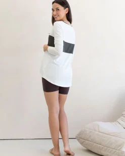 Maternity Long Sleeve Lounge Top with Zipper Detail