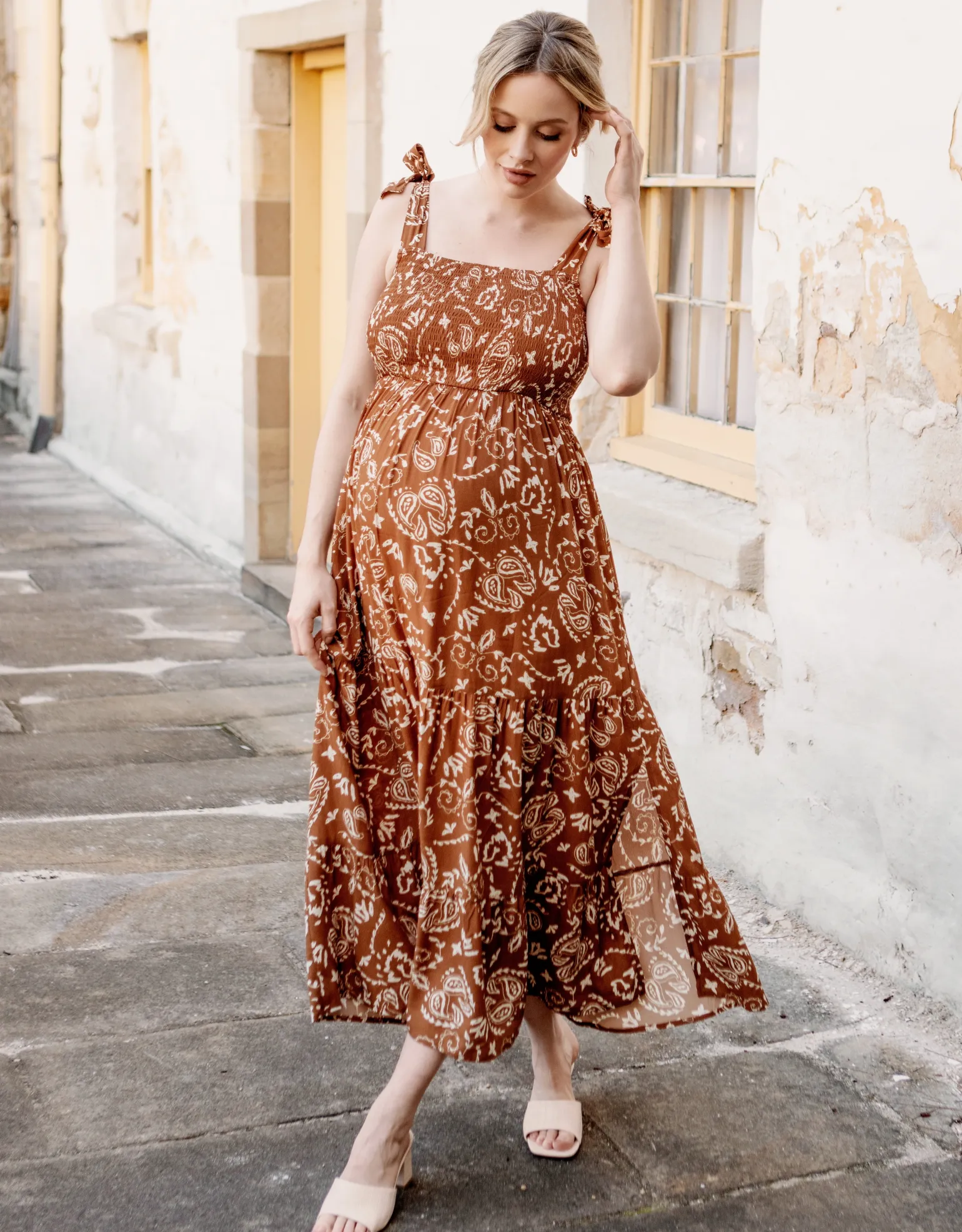 Maternity Maxi Lilliana Dress in Parsley