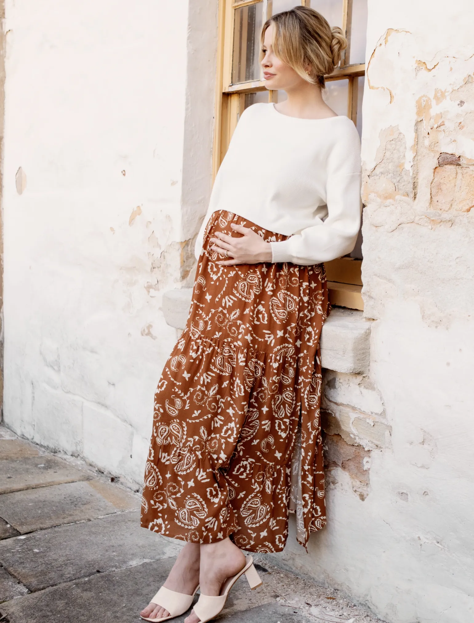 Maternity Maxi Lilliana Dress in Parsley