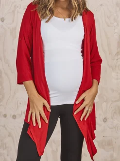 Maternity Nursing Cardigan in Red