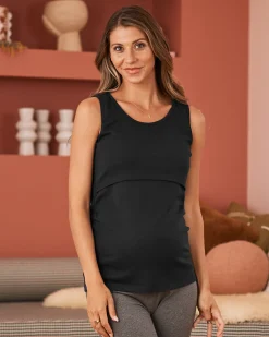 Maternity & Nursing Cotton Tank - Black