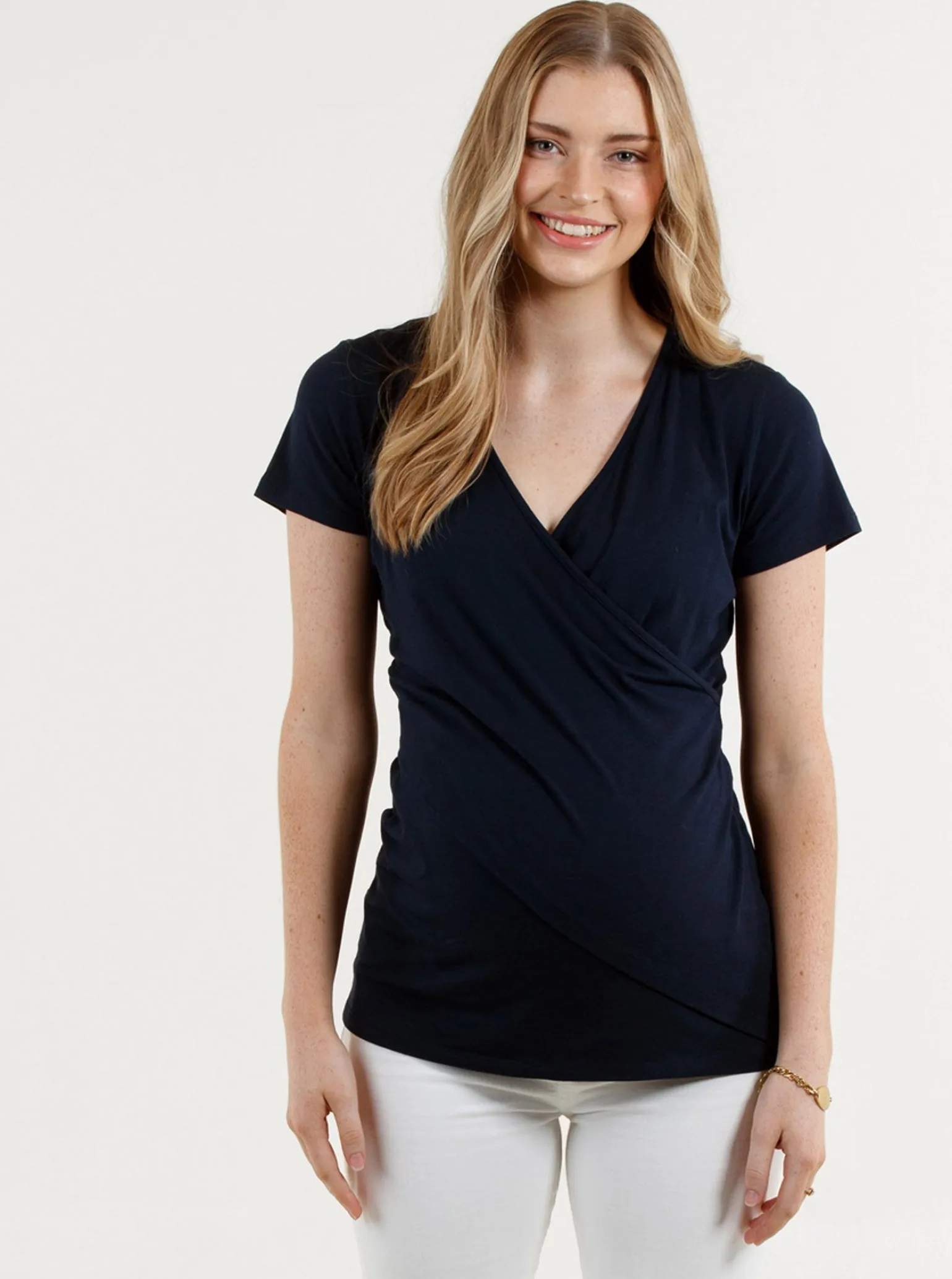 Maternity & Nursing Crossover Bamboo Short Sleeve Tee