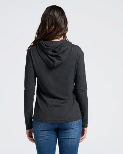 Maternity & Nursing Hoodie Breastfeeding Jumper - Charcoal