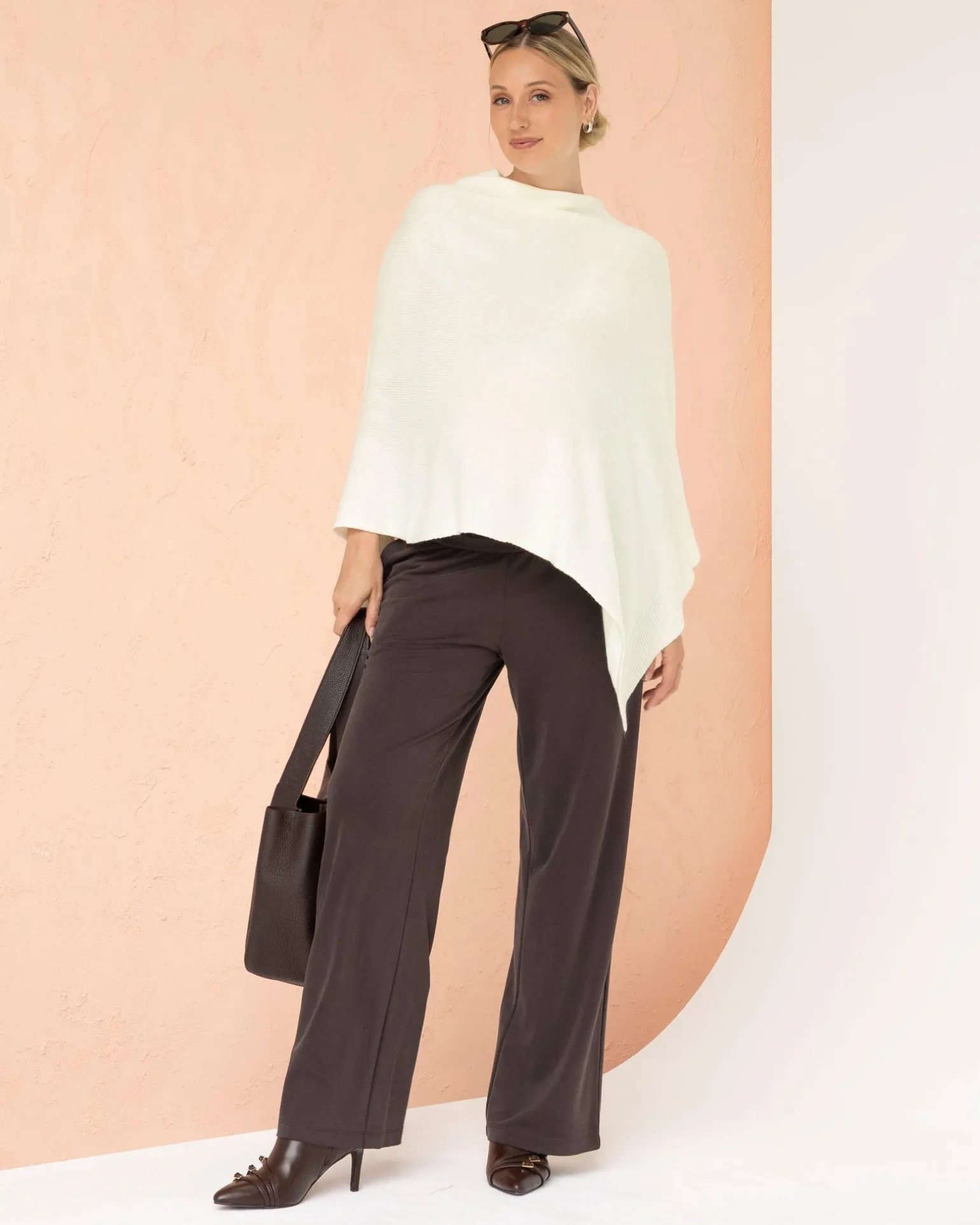 Maternity Nursing Poncho In Winter White