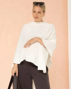 Maternity Nursing Poncho In Winter White