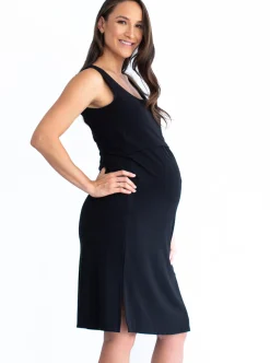 Maternity & Nursing Sleeveless Dress in Black or Navy
